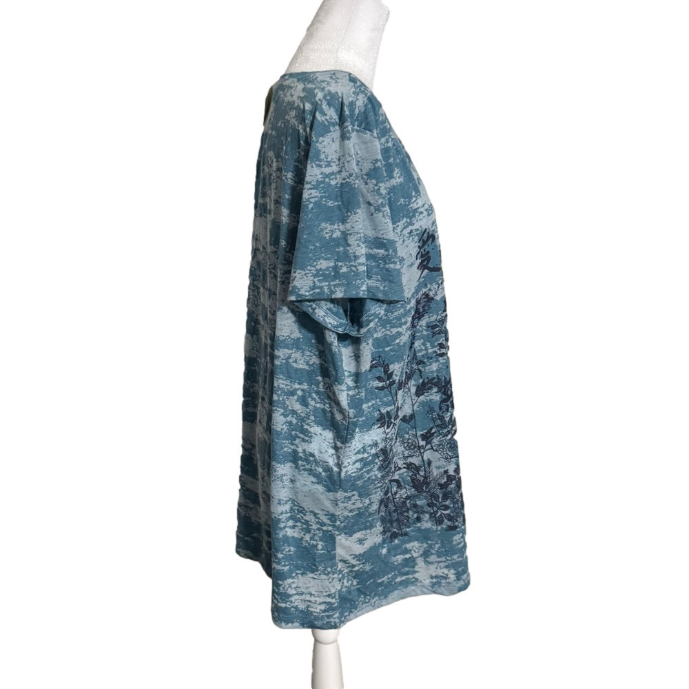 Maurice’s Plus Blue Patterned Graphic Cotton Polyester Top Women’s Size 3 - Picture 7 of 12